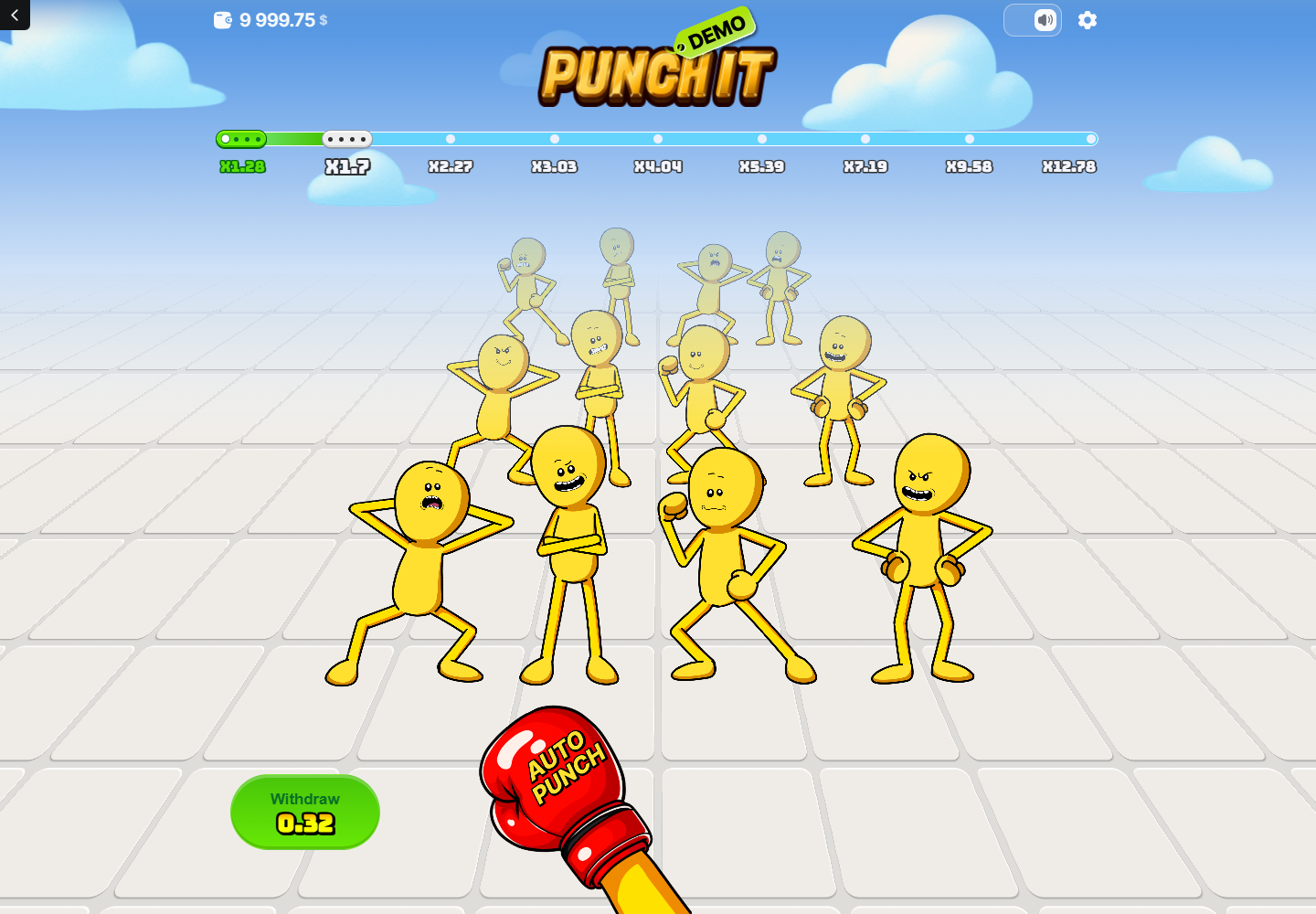Punch It successful first stage with x1.28 progress and Withdraw value